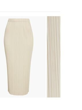 Pleats Please Issey Miyake Cream Midi Skirt Size 2